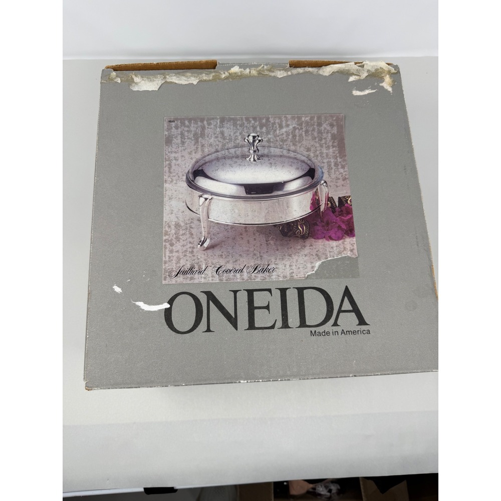 Oneida USA Juilliard Silverplate 2 Quart Round Covered Baker Glass Liner 0993A